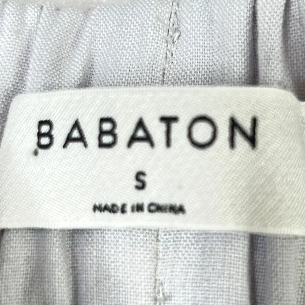 Babaton Day Pant Linen Blend Trouser Sz S Light Purple High-Waisted Straight Leg
